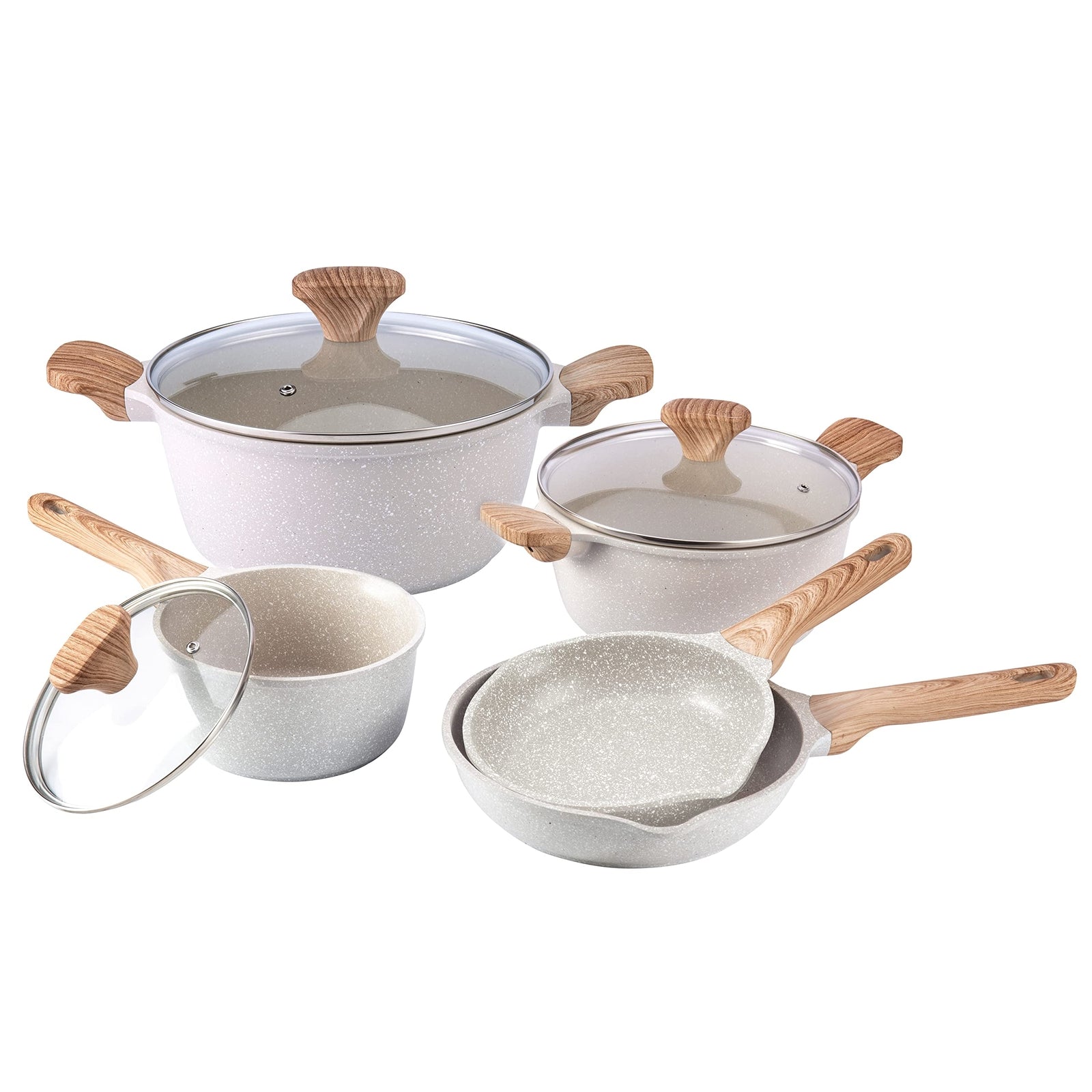 Country Kitchen Non-Stick Cast Aluminum Cookware Set - Durable Kitchen Cookwa...